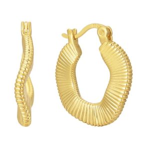 Earrings | Shiloh Angled Chunky Plated Hoop Earrings – Womens Earrings Earrings