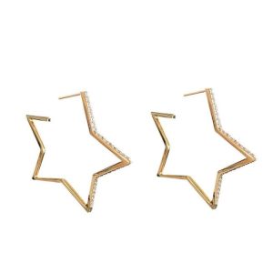 Earrings | Star Outline Plated Hoop Earrings Large – Womens Earrings Earrings