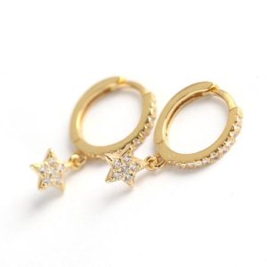 Earrings | Stella Star Charm Drop Tone Huggie Earrings – Womens Earrings Earrings