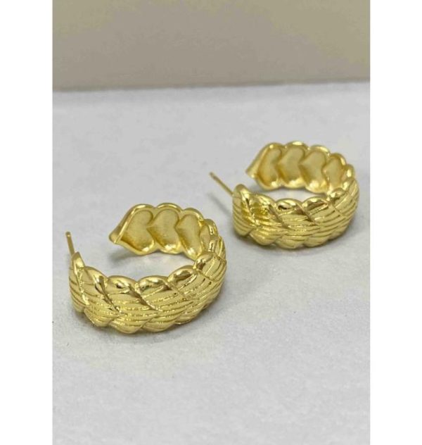 Earrings | Sylvia Plaited Texture Plated Hoop Earrings – Womens Earrings Earrings