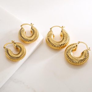 Earrings | Sylvie Curved Loop Plated Hoop Earrings – Womens Earrings Earrings