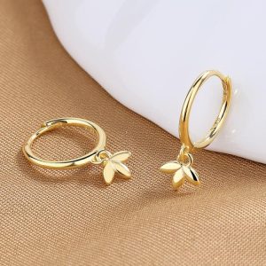 Earrings | Tama Engraved Lightning Bolt Charm Plated Hoop Earrings – Womens Earrings Earrings