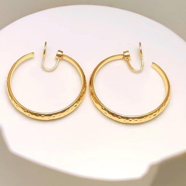 Earrings | Tansy Textured Silver Tone Hoop Earrings – Womens Earrings Earrings