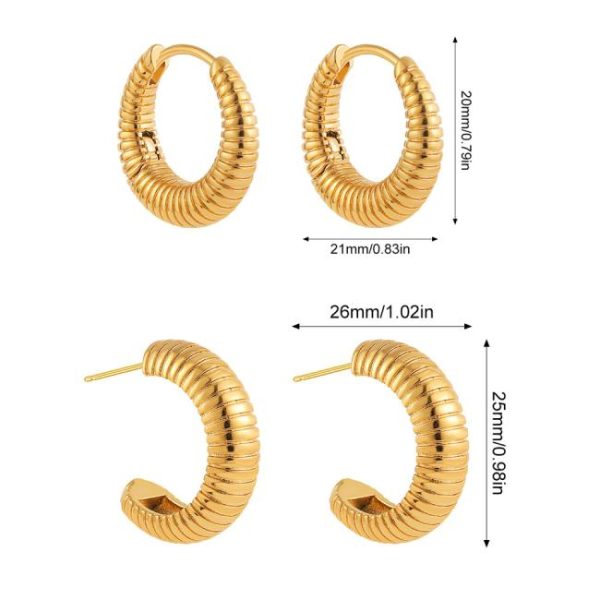 Earrings | Terri Ridged Loop Tone Hoop Earrings – Womens Earrings Earrings