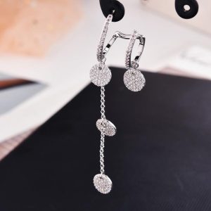 Earrings | Ula Pearl & Stone Drop Chain Silver Hoop Earrings – Womens Earrings Earrings