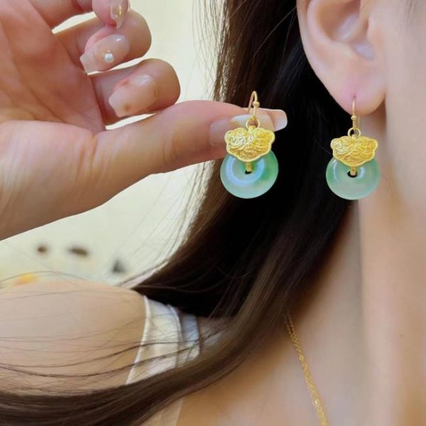 Earrings | Usha Aventurine Plated Drop Earrings – Womens Earrings Earrings