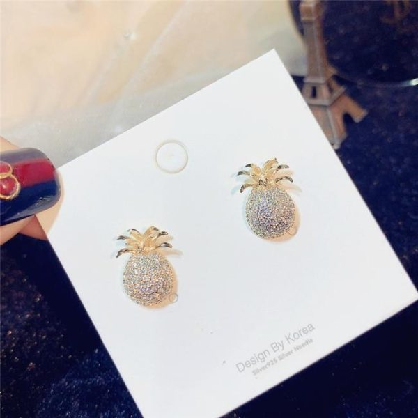 Earrings | Winnie Pineapple Tone Stud Earrings – Womens Earrings Earrings