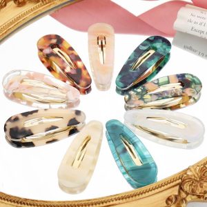 Hair Clips & Slides | Johanne Stripe Shimmer Resin Hair Clips Set of Two – Womens Hair Clips & Slides Hair Clips & Slides