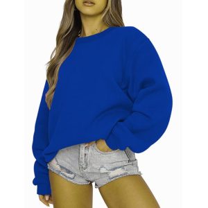 Long Sleeve Tops | Drop Shoulder Crew Neck Sweatshirt – Womens Long Sleeve Tops Long Sleeve Tops