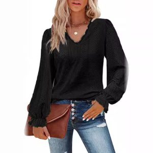 Long Sleeve Tops | Stitch Ribbed V-Neck Knitted Top – Womens Long Sleeve Tops Long Sleeve Tops