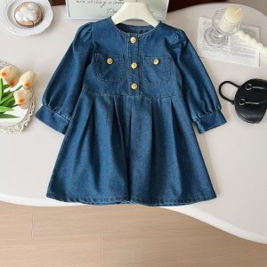 Mini Dresses | Denim Collarless Zip Front Mini Dress – Womens Mini Dresses Mini Dresses