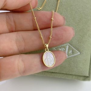 Necklaces | Amelia Engraved Glass Plated Pendant Necklace – Womens Necklaces Necklaces