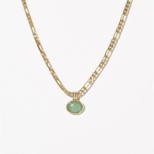 Necklaces | Andromeda Teardrop Aventurine Plated Chain Necklace – Womens Necklaces Necklaces