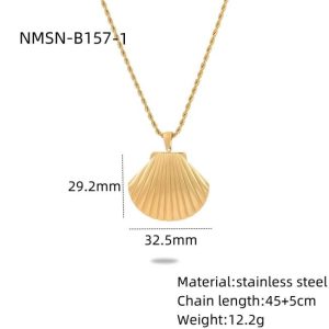 Necklaces | Ariel Tone Shell Chunky Chain Pendant Necklace – Womens Necklaces Necklaces