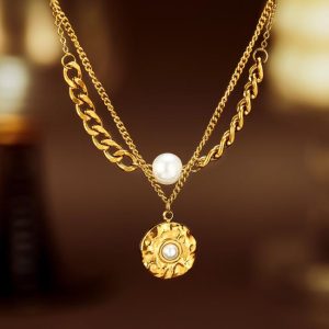 Necklaces | Dana Square Charm & Faux Pearl Chunky Pendant Necklace – Womens Necklaces Necklaces