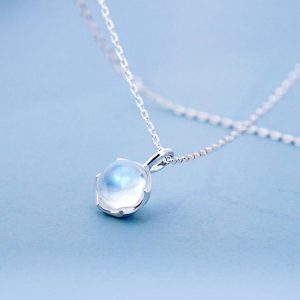 Necklaces | Dara Opalite Loop Drop Silver Pendant Necklace – Womens Necklaces Necklaces