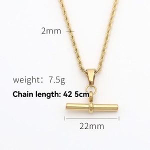 Necklaces | Eden T Bar Plated Pendant Necklace – Womens Necklaces Necklaces