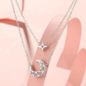 Necklaces | Enfys Filigree Curve Charm Silver Chain Necklace – Womens Necklaces Necklaces