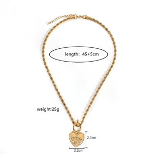 Necklaces | Flower Heart Plated Pendant Necklace – Womens Necklaces Necklaces