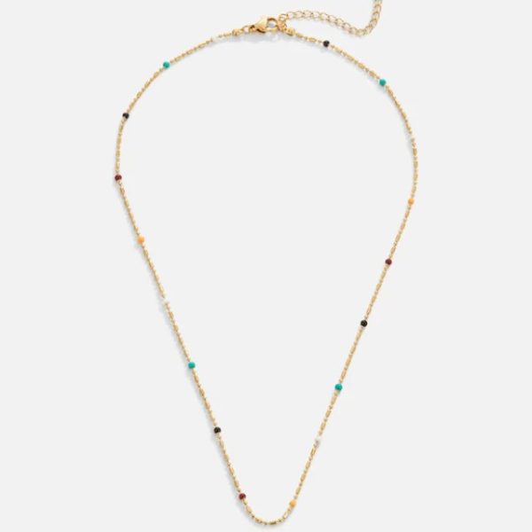 Necklaces | Maddie Glass Circular Stones Tone Chain Necklace – Womens Necklaces Necklaces