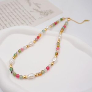 Necklaces | Melody Pearl & Stone Beaded Collar Necklace – Womens Necklaces Necklaces