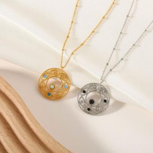 Necklaces | Rosyn Flower Textured Plated Pendant Necklace – Womens Necklaces Necklaces