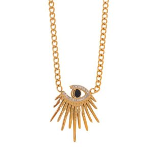 Necklaces | Twisted Bar Fan & Gem Detail Pendant Necklace – Womens Necklaces Necklaces