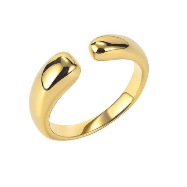 Rings | Dara Geo Curve Open Front Plated Delicate Ring – Womens Rings Rings