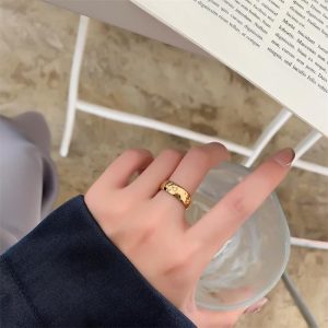 Rings | Sarah Floral Vintage Engraved Plated Ring – Womens Rings Rings