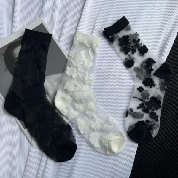 Socks & Tights | Floral Sheer Ankle Socks – Womens Socks & Tights Socks & Tights