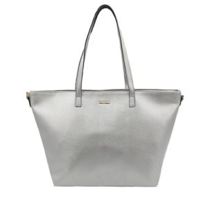 Tote Bags | Asterly Silver Metallic Tall Tote Bag – Womens Tote Bags Tote Bags