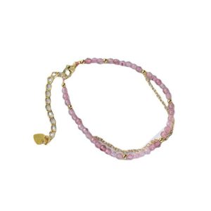 Anklets | Honey Tourmaline Plated Layered Chain Anklet – Womens Anklets Anklets