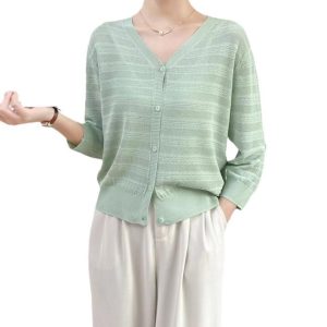 Blouses | Textured Stripe Sheer Blouse – Womens Blouses Blouses