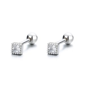 Earrings | Audrey Opalite Rectangular Stone Silver Stud Earrings – Womens Earrings Earrings