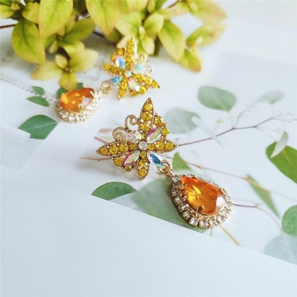 Earrings | Delphi Flower & Stone Drop Earrings – Womens Earrings Earrings