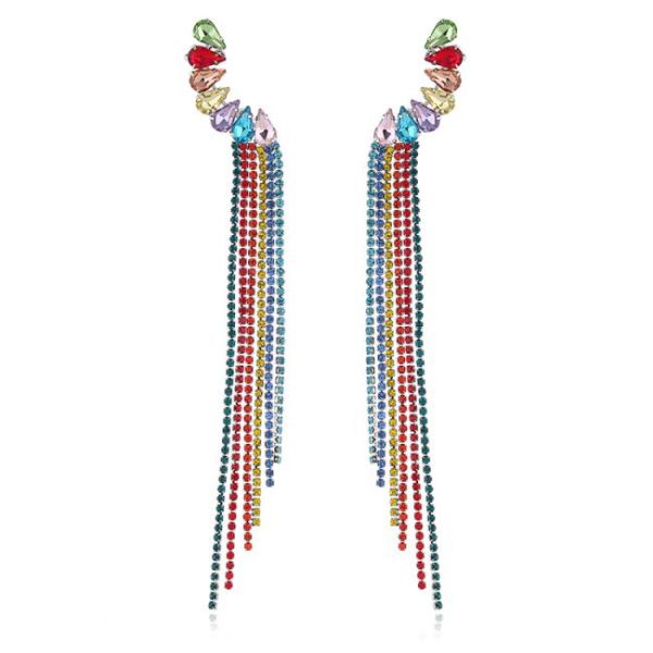 Earrings | Flora Stone Cluster Tassel Drop Earrings – Womens Earrings Earrings