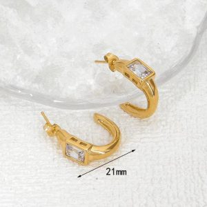 Earrings | Gabriella Glass Stone Tone Hoop Earrings – Womens Earrings Earrings