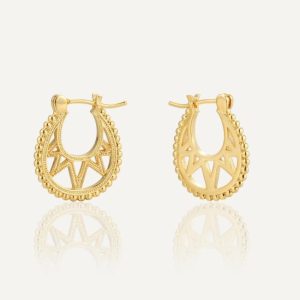 Earrings | Merla Stone Flat Hoop Earrings – Womens Earrings Earrings