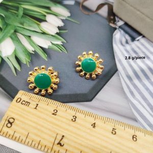 Earrings | Sunburst Onyx Plated Stud Earrings – Womens Earrings Earrings