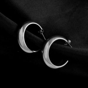 Earrings | Maria Brushed Silver Tone Twist Hoop Earrings – Womens Earrings Earrings